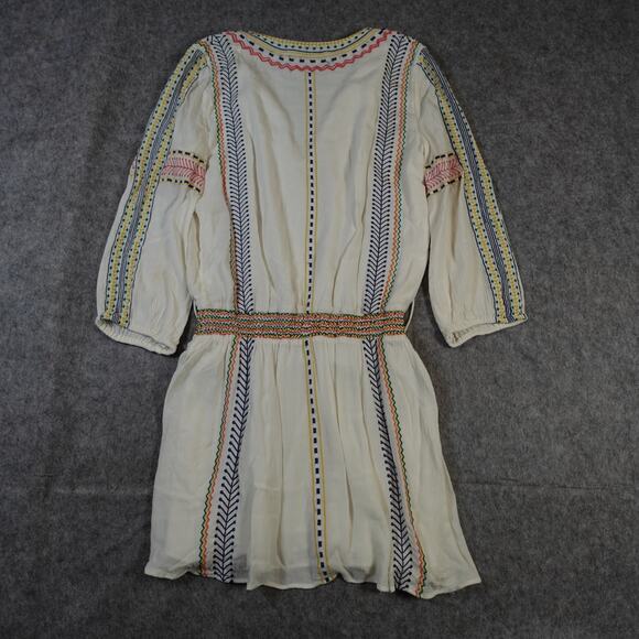 Alice Olivia Dress Womens 4 Jolene Drop Waist Mini Embroidered Boho V-Neck - Picture 6 of 10